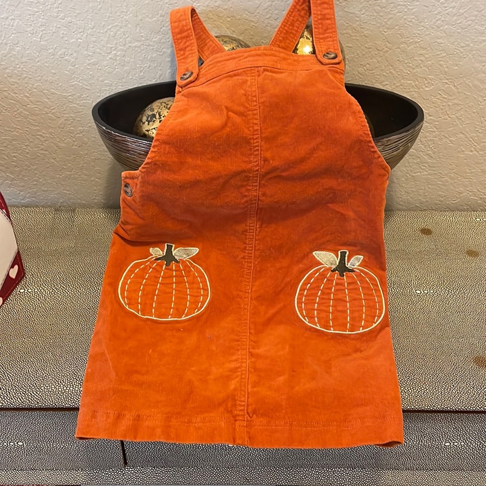 Little girls Corduroy pumpkin dress